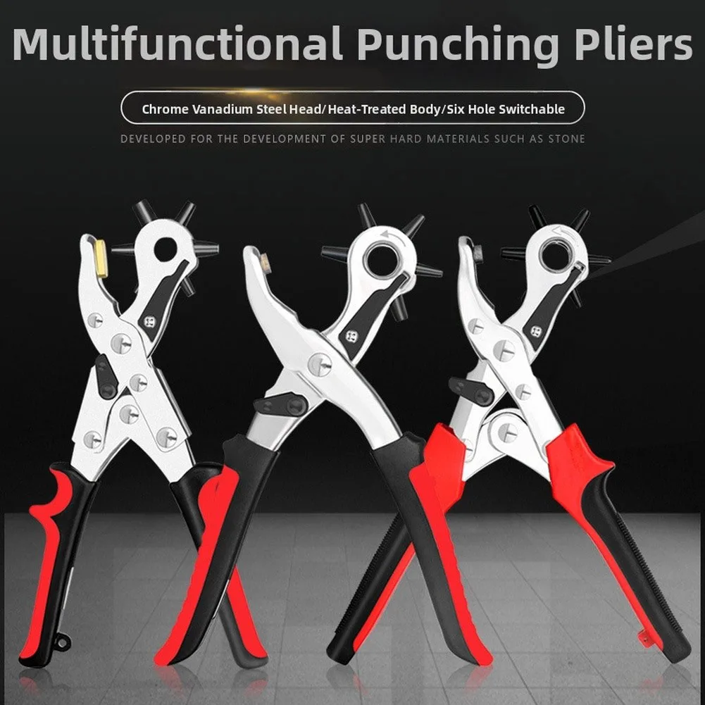 Multi-functional Punch Pliers Round Hole Oval Hole DIY Tool Watchband Strap Household Leathercraft Leather Belt Hole Punch Plier
