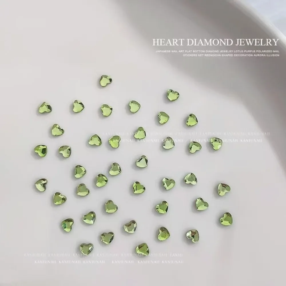 50 pièces 3mm amour diamant bijoux Nail Art couleur fond plat en forme de diamant Pop ongles accessoires ongles décoration ongles fournitures