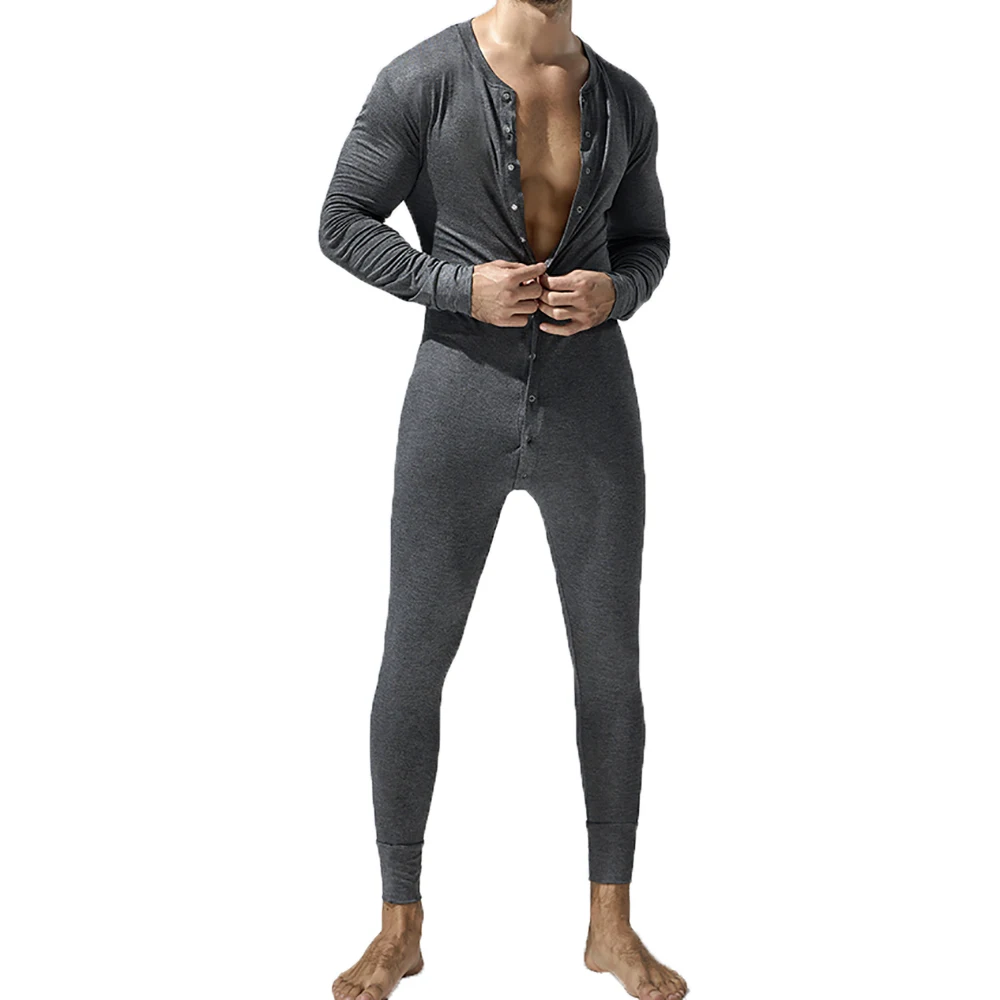 Mens Undershirts Onesies Sleepwear Long Sleeve Button Causal Jumpsuits Leggings Wrestling Singlets Bodysuits Leotard One-piece