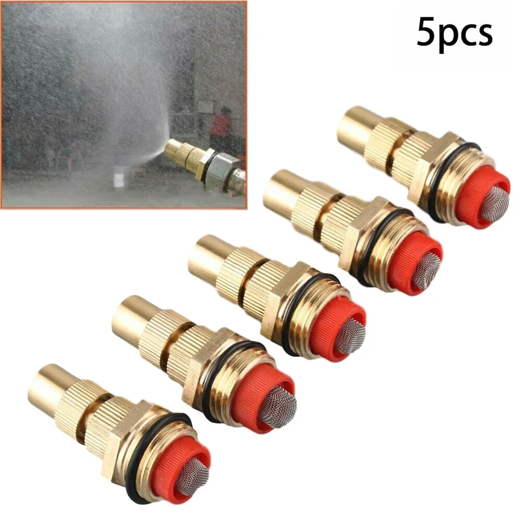 

5PCS Adjustable Spray Nozzle Lawn Misting Sprinkler Garden Watering Irrigation Spray With 1/2-inch (DN15) Male Thread Connection