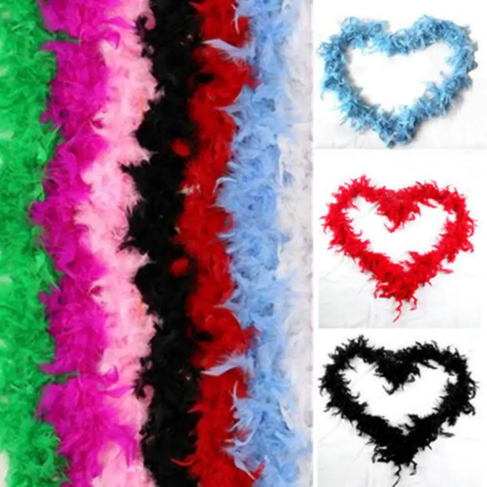 Tira de Boa de plumas de 2M, disfraz artesanal esponjoso, vestido de noche de gallina, boda, fiesta de lujo, vacaciones, decoración DIY