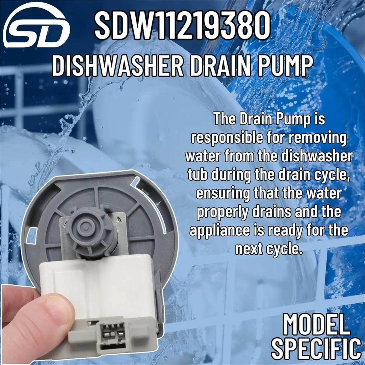 11·11COUPON W11219380 Dishwasher Drain Pump for - Replaces AP6784233, W10537634 Powerful Drain Performance