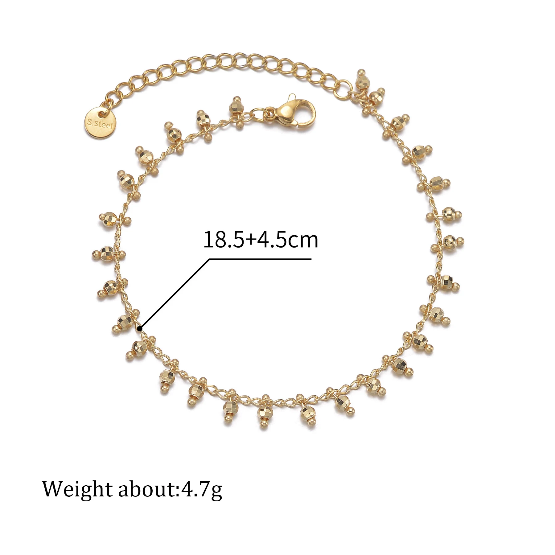 UZone Fashion Bohemia Tassel Beads Bracelets for Women Girl Gold Color Stainless Steel Adjustable Bracelet Birthday Jewelry Gift