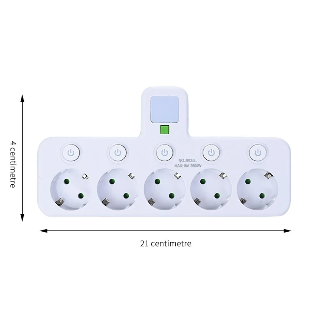 Listwa zasilająca EU z wtyczką AC, montowana na ścianie, z niezależnymi włącznikami, gniazda wielogniazdowe, filtr sieciowy z ładowaniem USB, adapter z filtrem sieciowym. — zdjęcie produktu 6