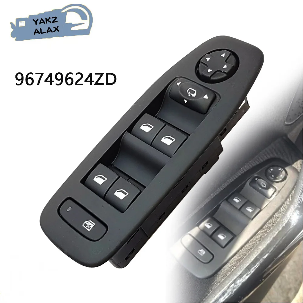 96749624ZD Electric Master Power Window Control Switch for PEUGEOT 208 2008 2013-2018 Front Left Driver Side Lifter Button