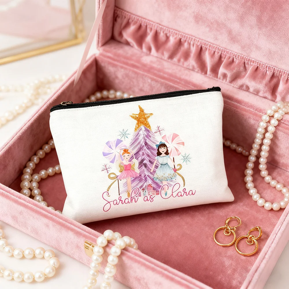 حقيبة مكياج مخصصة لفتاة راقصة الباليه هدايا عيد الميلاد للأطفال حقيبة تخزين لطيفة لعطلات الشتاء حقيبة أدوات الزينة للسفر