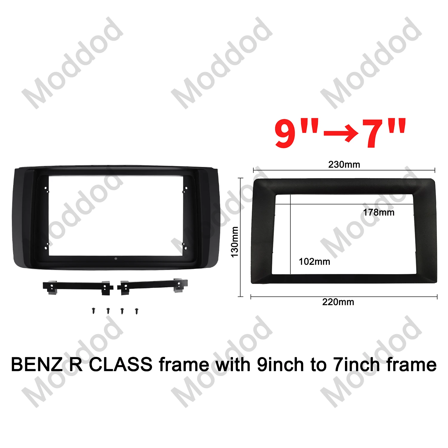 9 Inch Car Stereo Panel for MERCEDES BENZ R CLASS 2004-2011 Double Din Radio Fascias Dashboard Installation Trim Kit