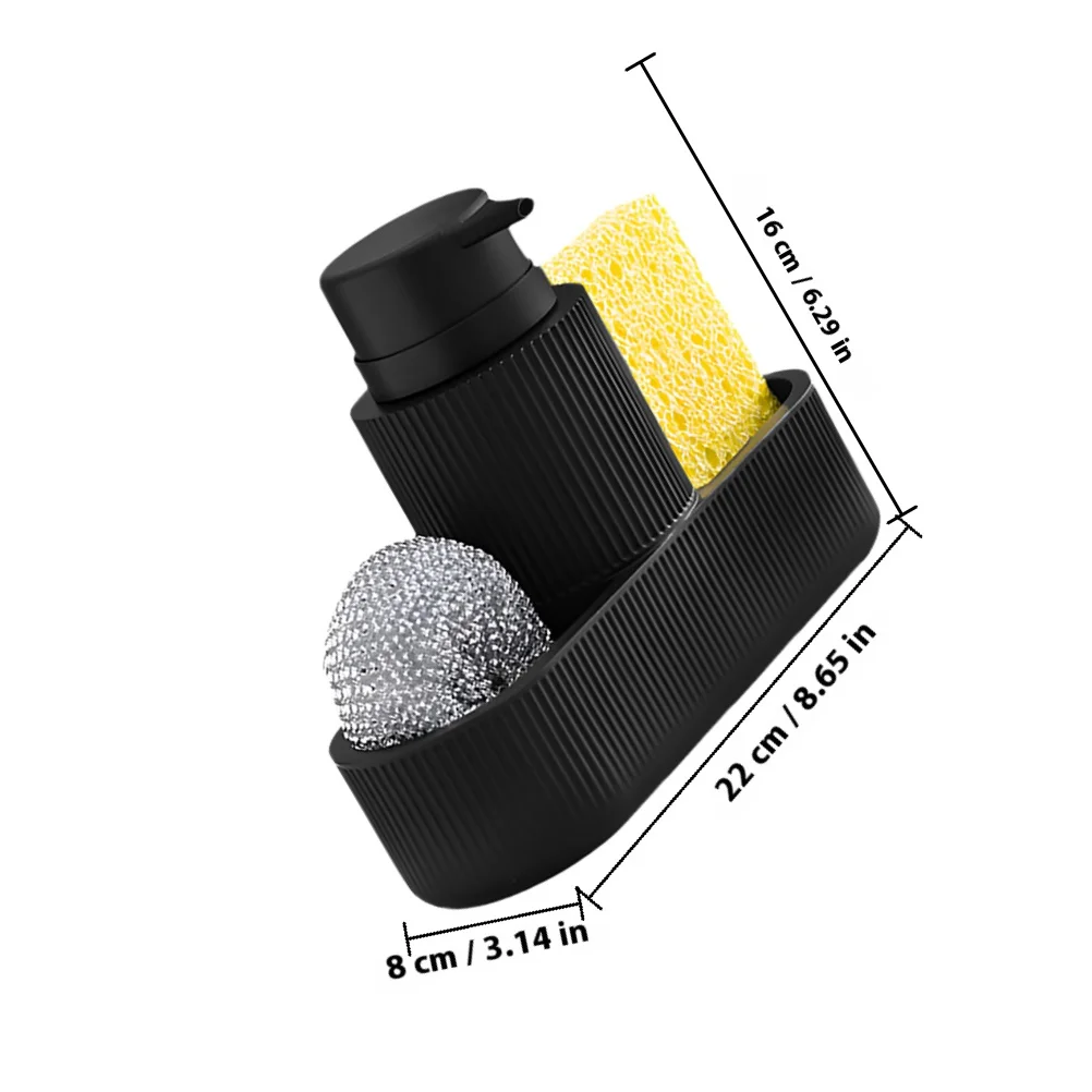 1 مجموعة الراتنج المطبخ موزع الصابون حامل الصابون الأطباق الإسفنج فرشاة المنظم بالوعة غسول الحاويات تنظيف المطبخ الأساسية #4