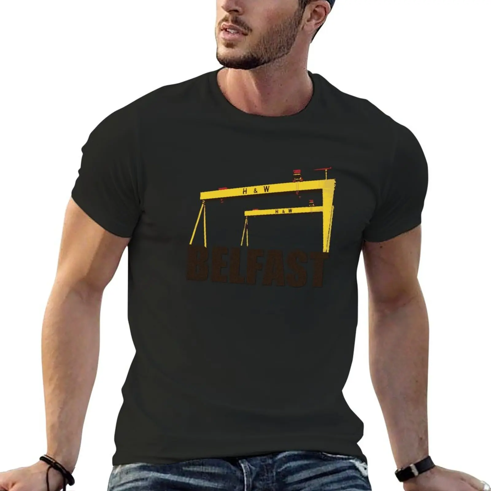 Belfast, Northern Ireland - Harland and Wolff shipyard T-Shirt plus sizes anime figures funny t shirts men