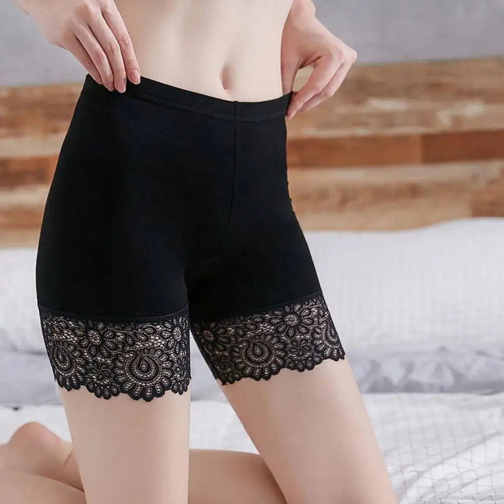 Fiber Shorts Women’s Lace Slip Shorts Breathable Boyshorts under Skirts Anti-chafing Safety Underwear for Wear Yoga Home