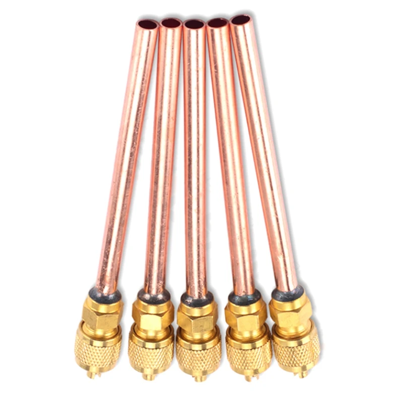 5PCS Gold Wall Thickness 0.65Mm Air Conditioning Refrigerator Filling Valve Maintenance Valve