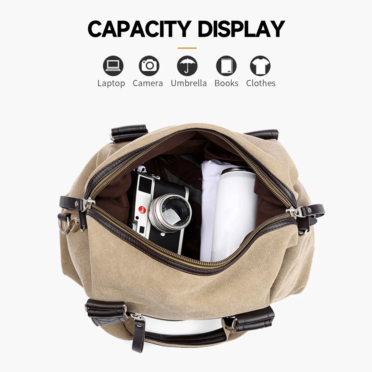 Canvas Men Messenger Bag Vintage Business Handbag for Men Casual Fit 13 inch Laptop Large Capacity Durable  Briefcase Men Bag