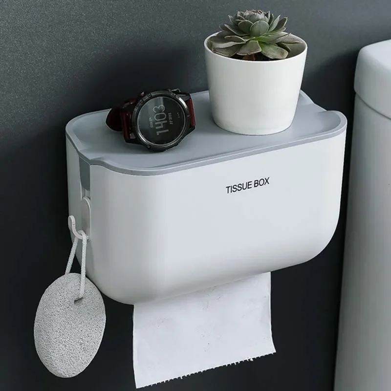 Wall Mounted Toilet Paper Holder Stand Waterproof Paper Towel Dispenser Holder Tissue Box Toilet Roll Holder For Toilet Paper