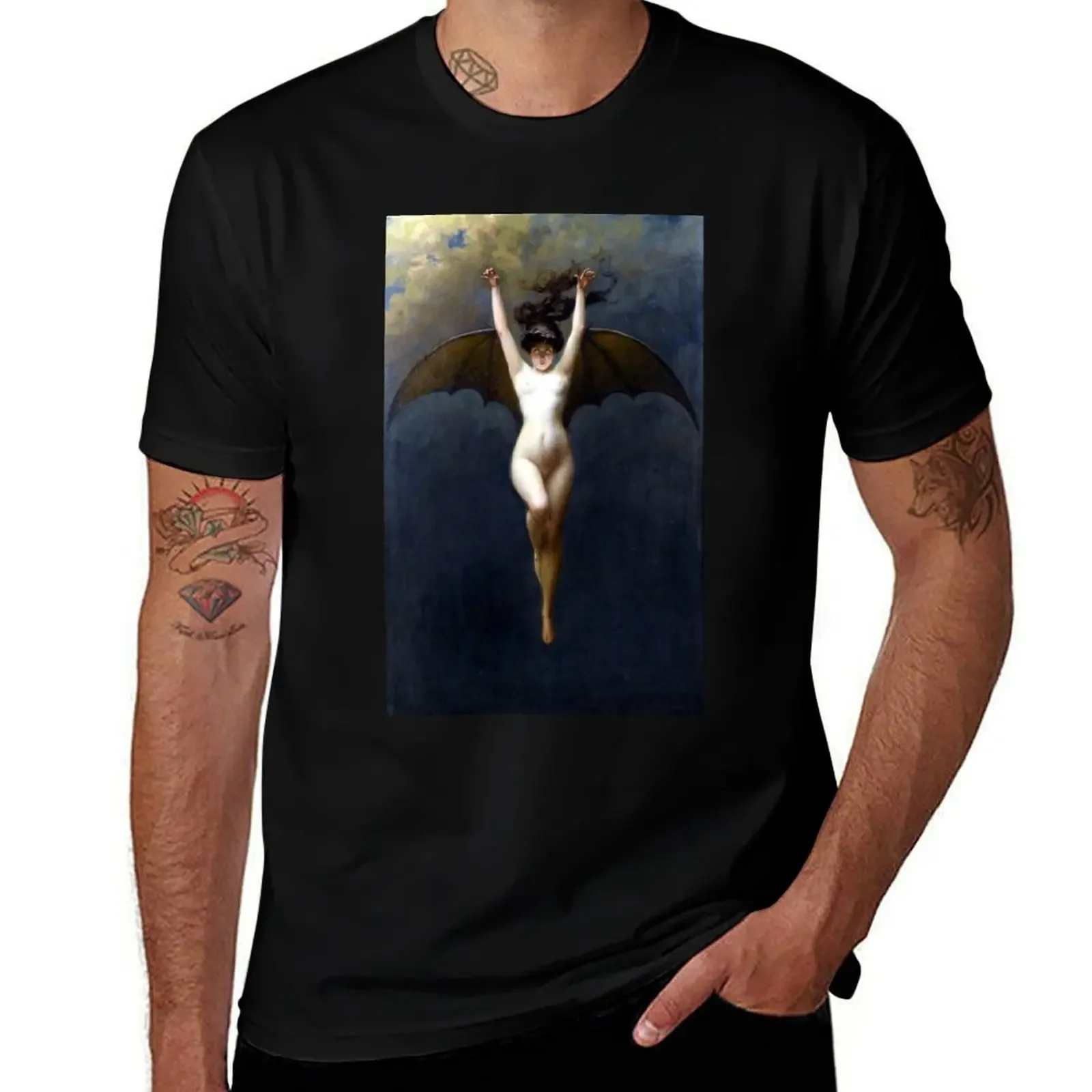 

La Femme Chauve-Souris - The Bat-Woman - Albert Joseph Pénot T-Shirt customizeds cotton man t-shirts Men's t-shirts