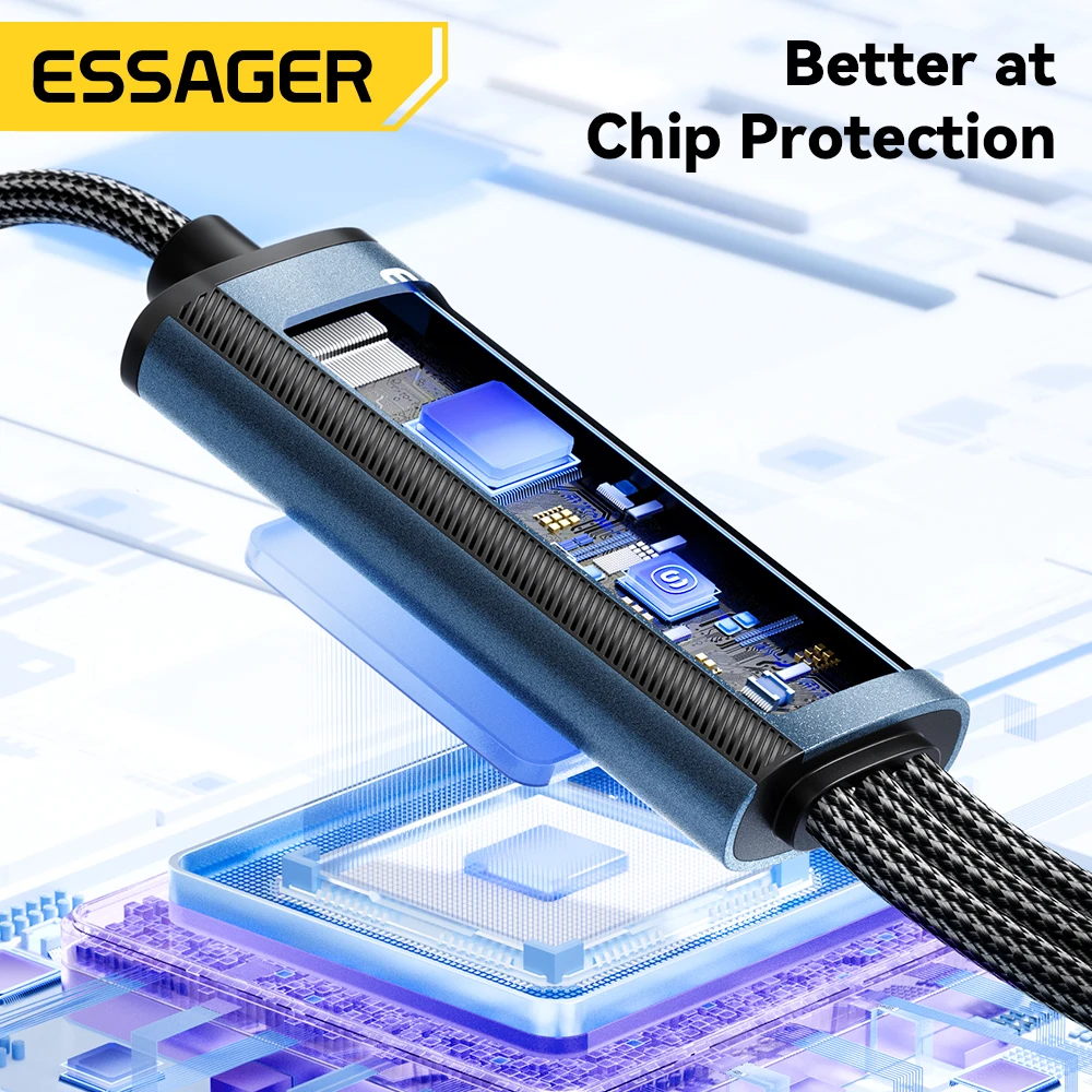 Essager 3-in-1 USB-C to Lightning/USB-C Fast Charging Cable, 100W 5