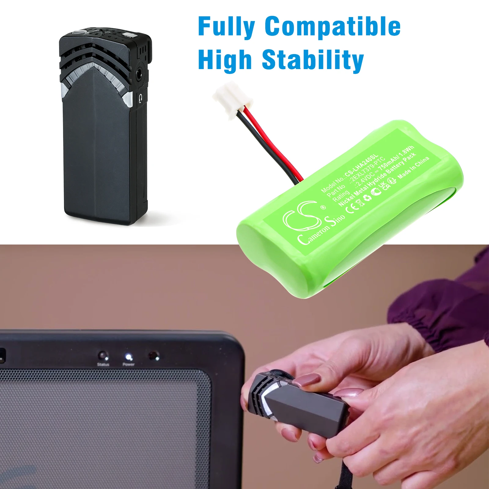 Replacement 2.4V 750mAh Wireless Headset Battery NH2.4V 2EXL7379-PTC For Lightspeed Flexcat Handheld Remote Control Flexmike