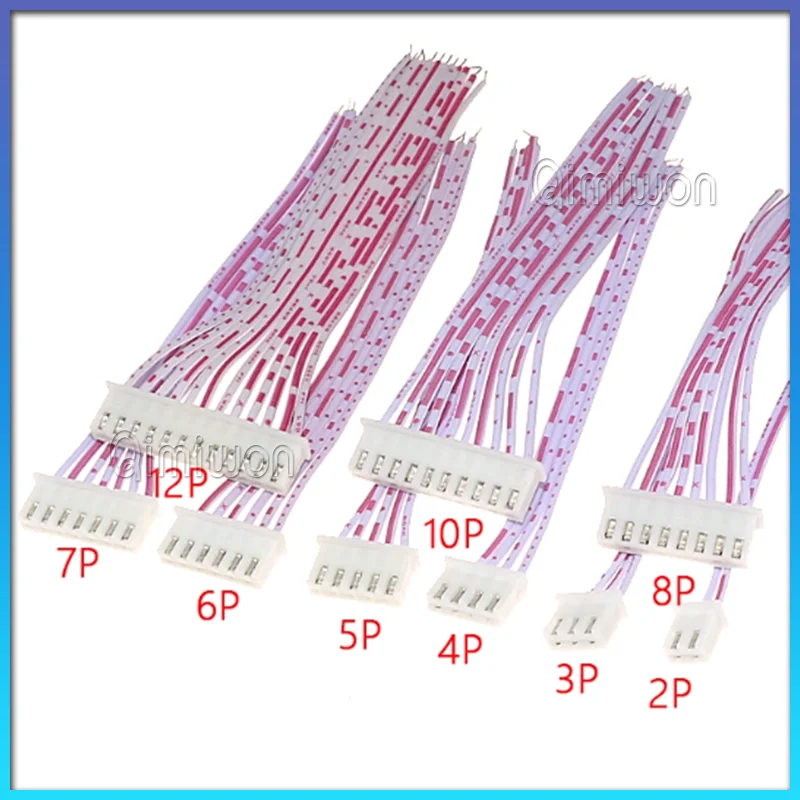 10PCS JST XH 2.54mm Single/Double Head Wire Cable Connector 2P/3/4/5/6/7/8/9/10P12 Pin Pitch Red Male Female Plug 10/100CM