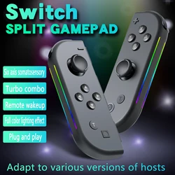Apply switch joy con wireless gamepad oled with six-axis body sense to wake up RGB color lights left and right gamepad