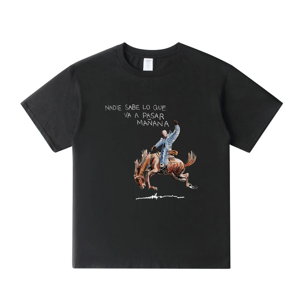 

Bad Bunny Nadie Sabe Lo Que Va a Pasar Manana Merch T-shirt New Album Crewneck Short Sleeve Tee Men Women Hip Hop Clothes