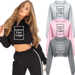 Sudaderas con capucha de lana personalizadas de manga larga para mujer, sudaderas deportivas informales, moda