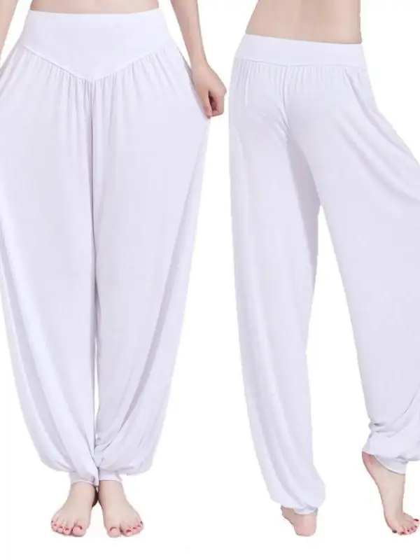 Pantaloni da yoga larghi a vita alta Pantaloni da lanterna da ballo Pantaloni lunghi da strada Materiale sottile Primavera 2023 Tendenza moda