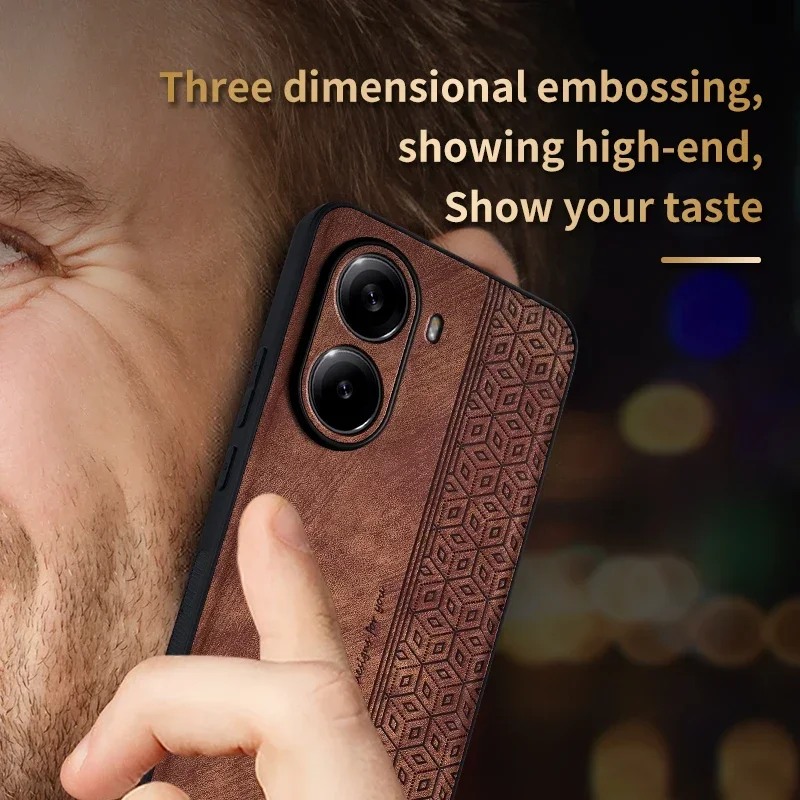 PU+TPU 3D Skin Feel Leather Phone Case For Xiaomi 15 14T Pro POCO X7 X6 Pro Redmi Note 14 Pro Plus Shockproof Protect Back Cover