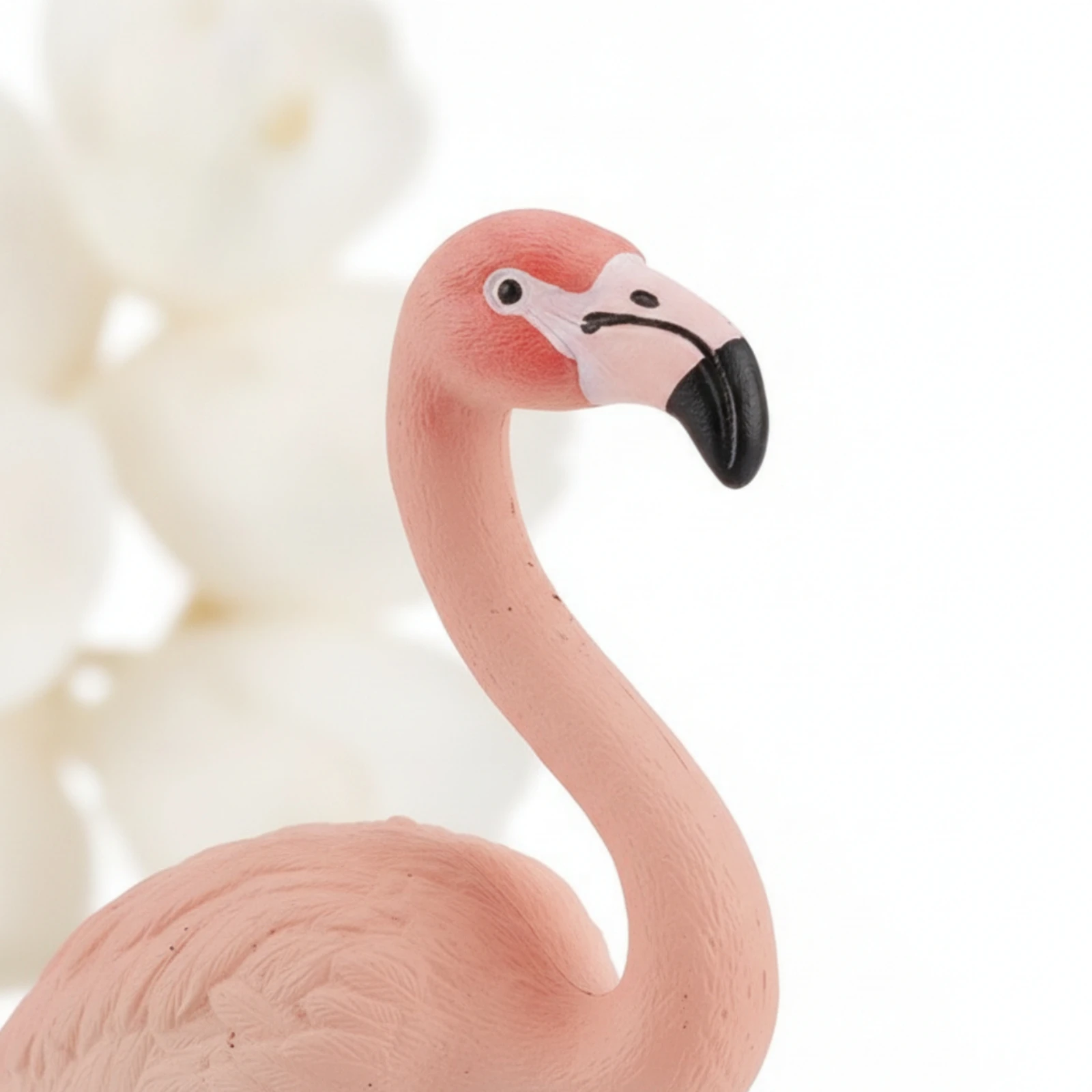 Flamingo Figurine Miniature Flamingo Figurine with Base Bird Figure Textured Animal Model Cute for Collectors, Shelf, Desk