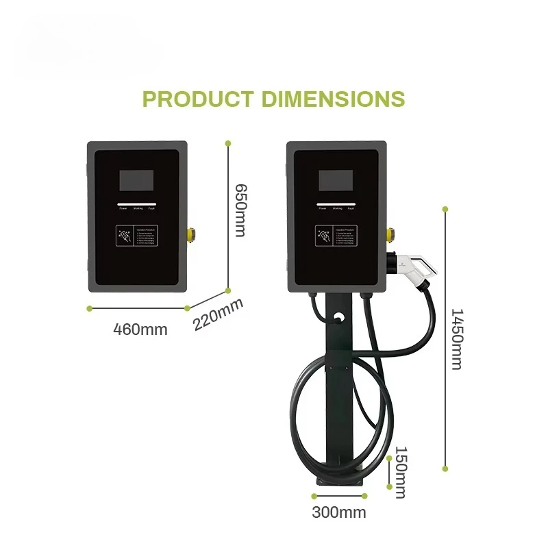 DC Wall-Mounted Fast EV Charger  Ccs1 Ccs 2 DC EV Fast Charger Pile 20kw 30kw 40kw IP54 with