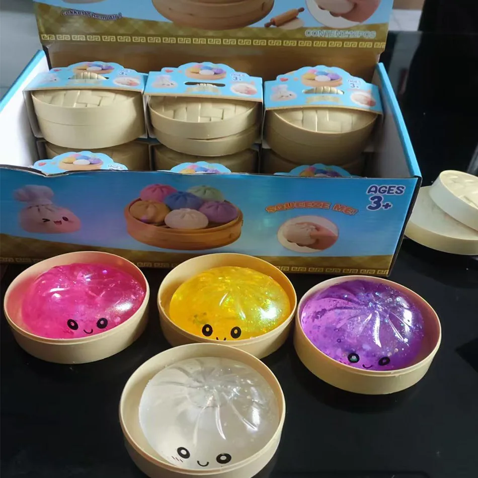 カラフルな餃子型ストレスボール（対象年齢12歳以上）再利用可能低反発減圧玩具ユニークな家の装飾＆ギフトアイデア