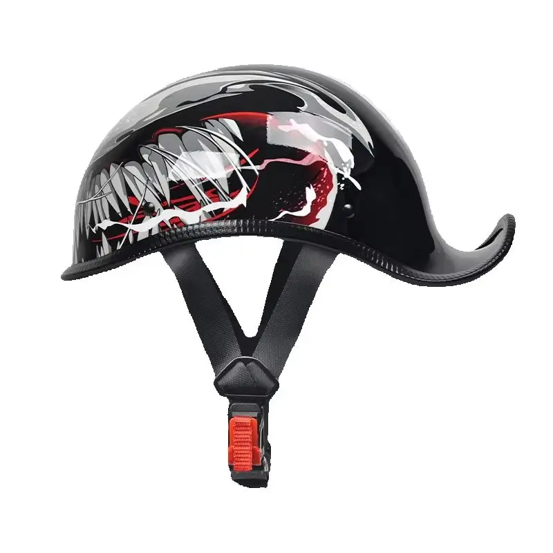 Factory Wholesale Motorcycle Half Face Retro Scoop Helmets Custom Factory Design with Comfortable Abs Lining Cycling Helmet