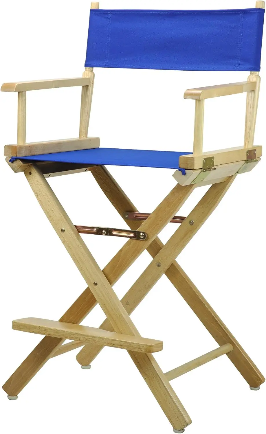 

24"" Director'S Chair Natural Frame With Royal Blue Canvas, Counter Height