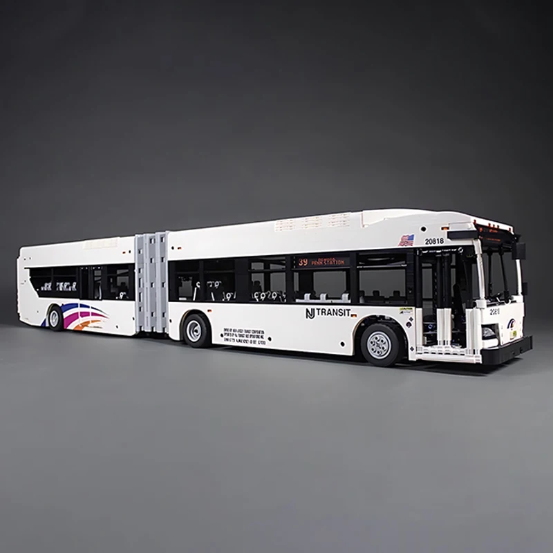 New Modular Articulated Bus Model Technology Bricks MOC-100374 Urban Passenger Transport Vehicle Building Blocks Customized Toy