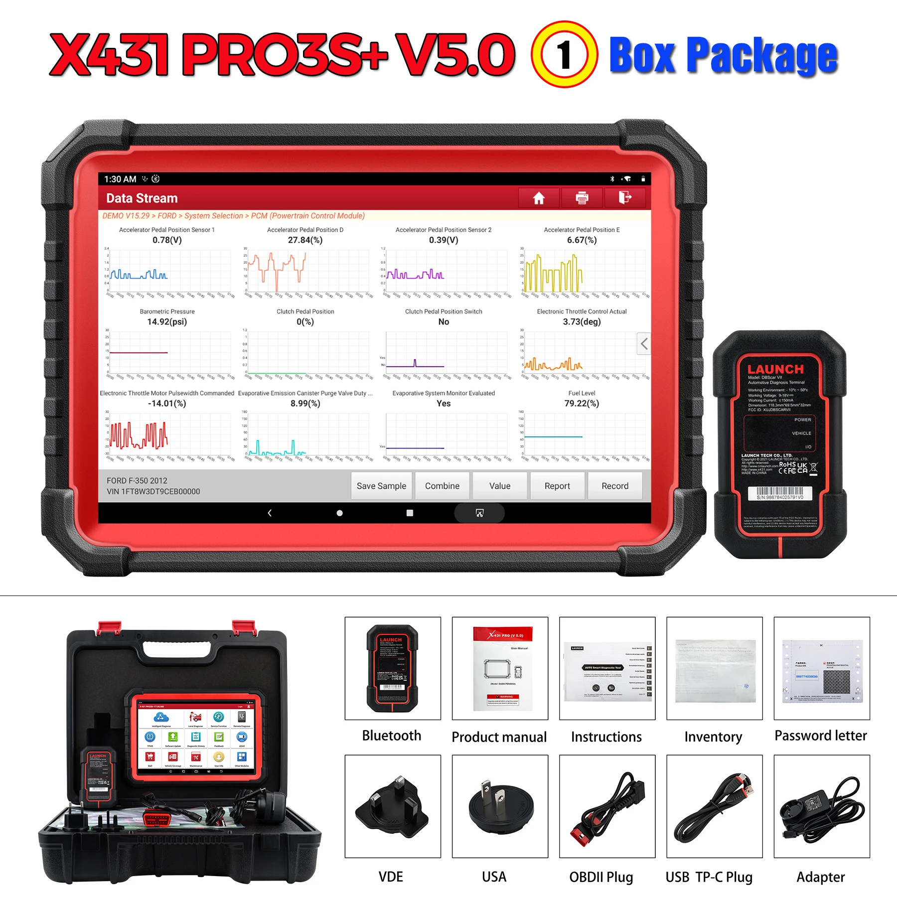 LAUNCH X431 pro3s Plus V5.0 10.1インチ フルシステム 自動車診断 