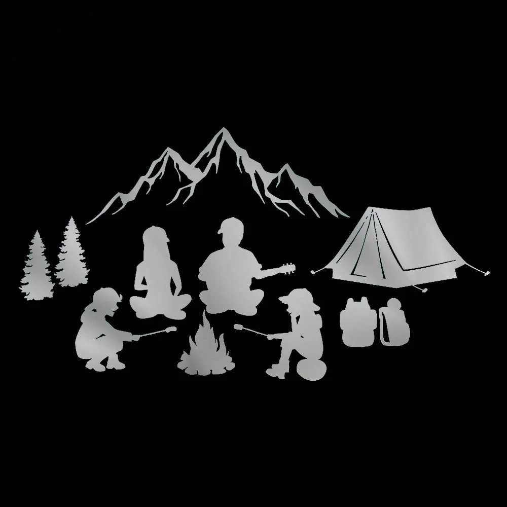 Car Stickers Outdoor Bonfire Family Camping Pattern VINYL STICKER Accessories Cute, Personality, Products Decoration Decals PVC