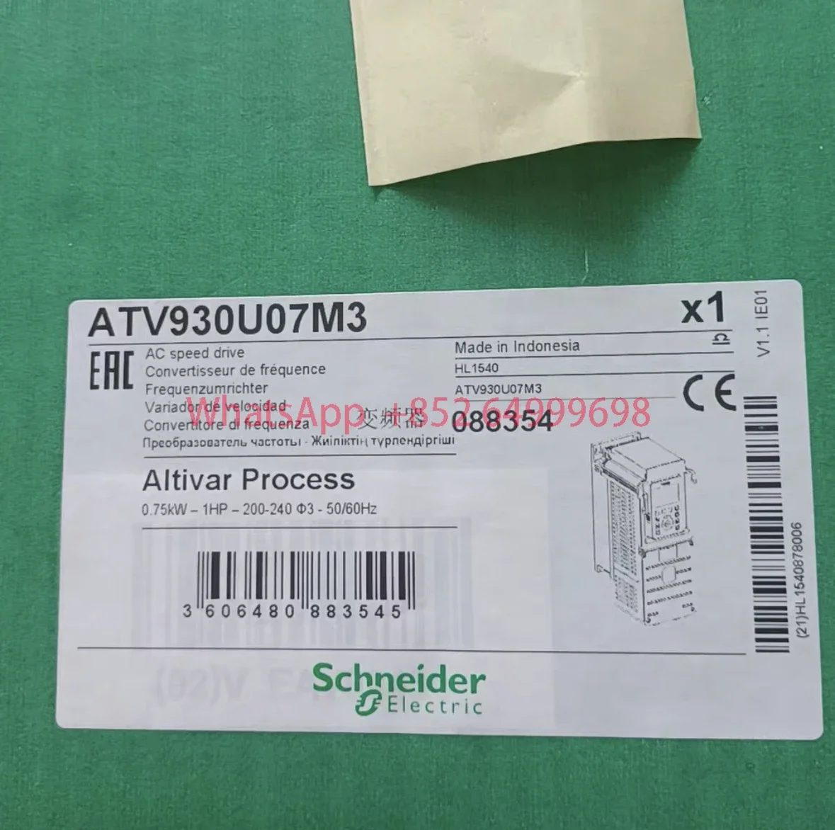 

New speed control frequency converter ATV930U07M3