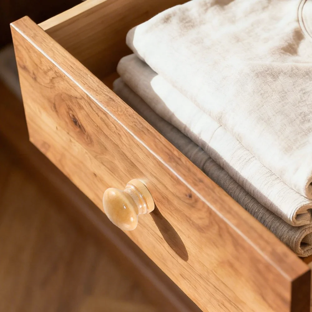 Natural Wood Drawer Knobs Mushroom Round Handles For Pawis Cabinet Cupboard Wardrobe Furniture Hardware Minimalist Parts