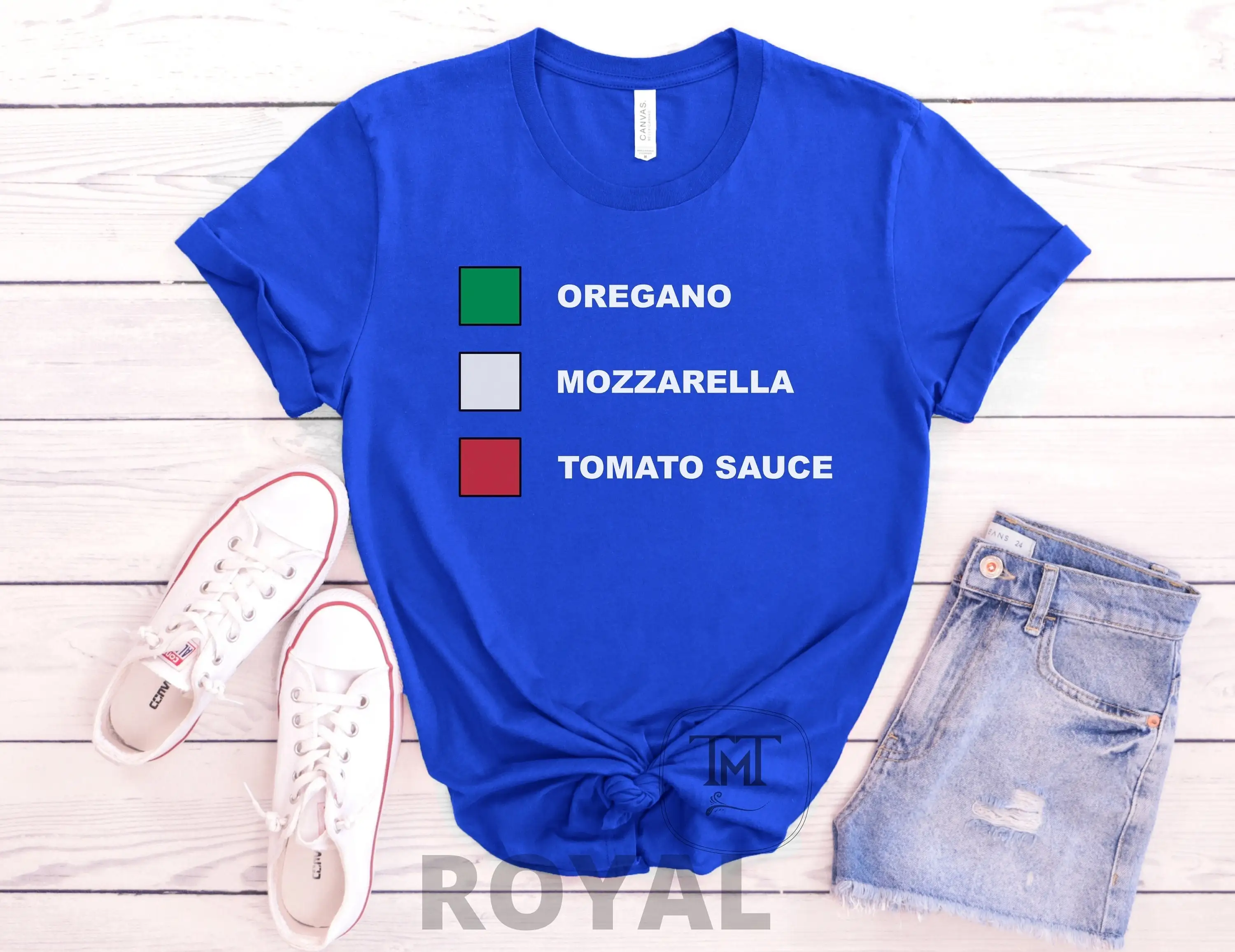 Funny Italian Flag T Shirt Oregano Mozzarella Tomato Sauce Trend For