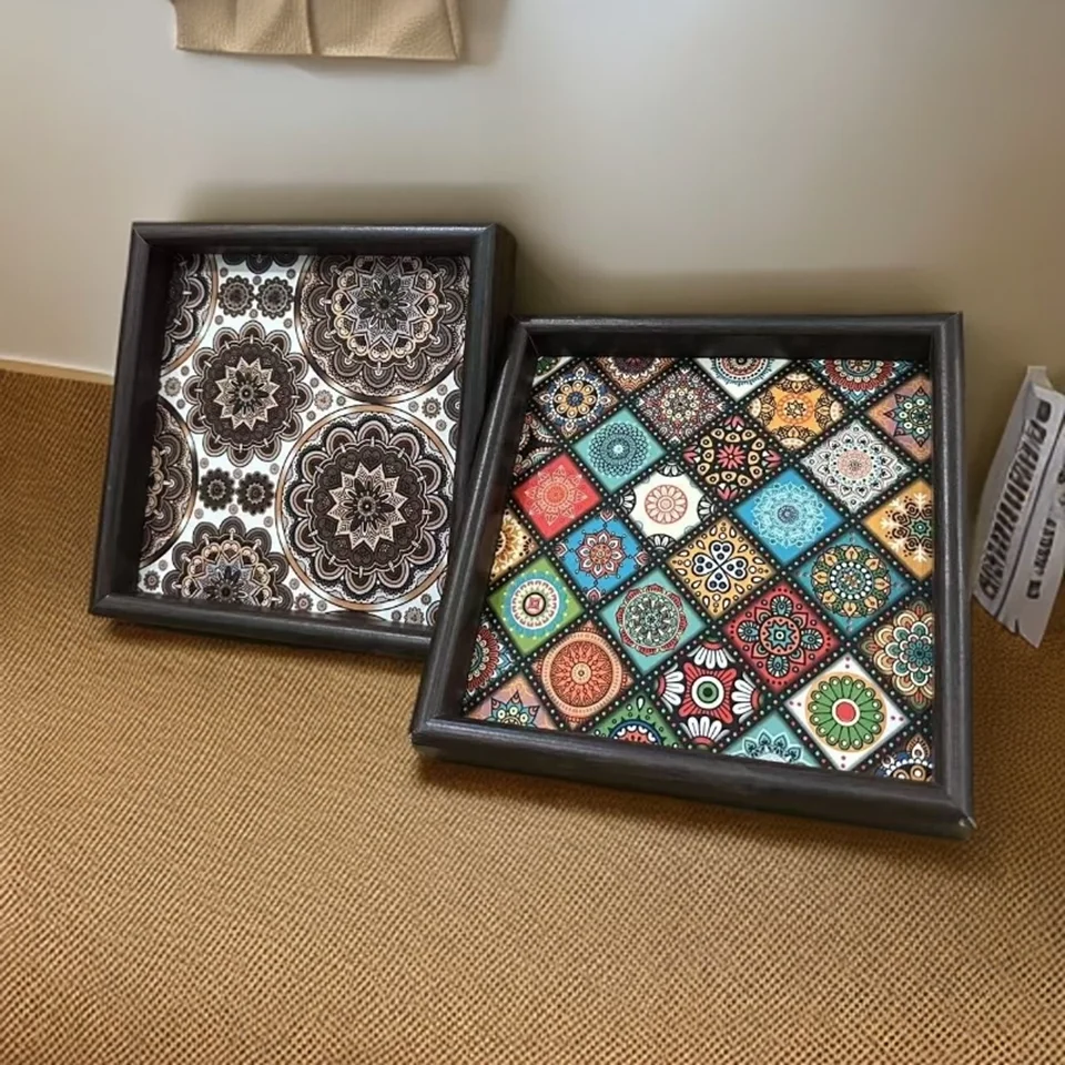 

Retro Boho Style Desktop Key Holder Storage Box Tray