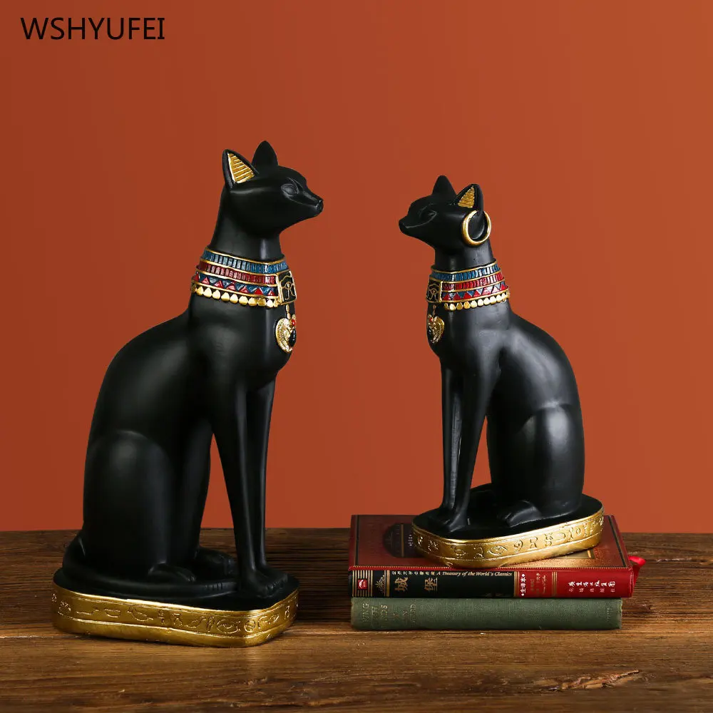 

Creative black cat ornaments Egyptian Cat God Ornament Resin Crafts Home decoration accessories Animal sculpture furnishings