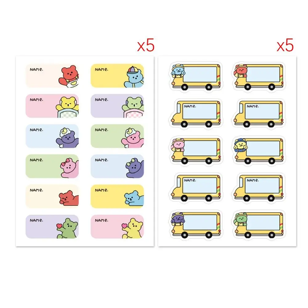 10Pcs High Quality Custom Name Sticker Handwritten Self-adhesive Name Labels Sticker Cartoon Student Stationery Name Tag Sticker