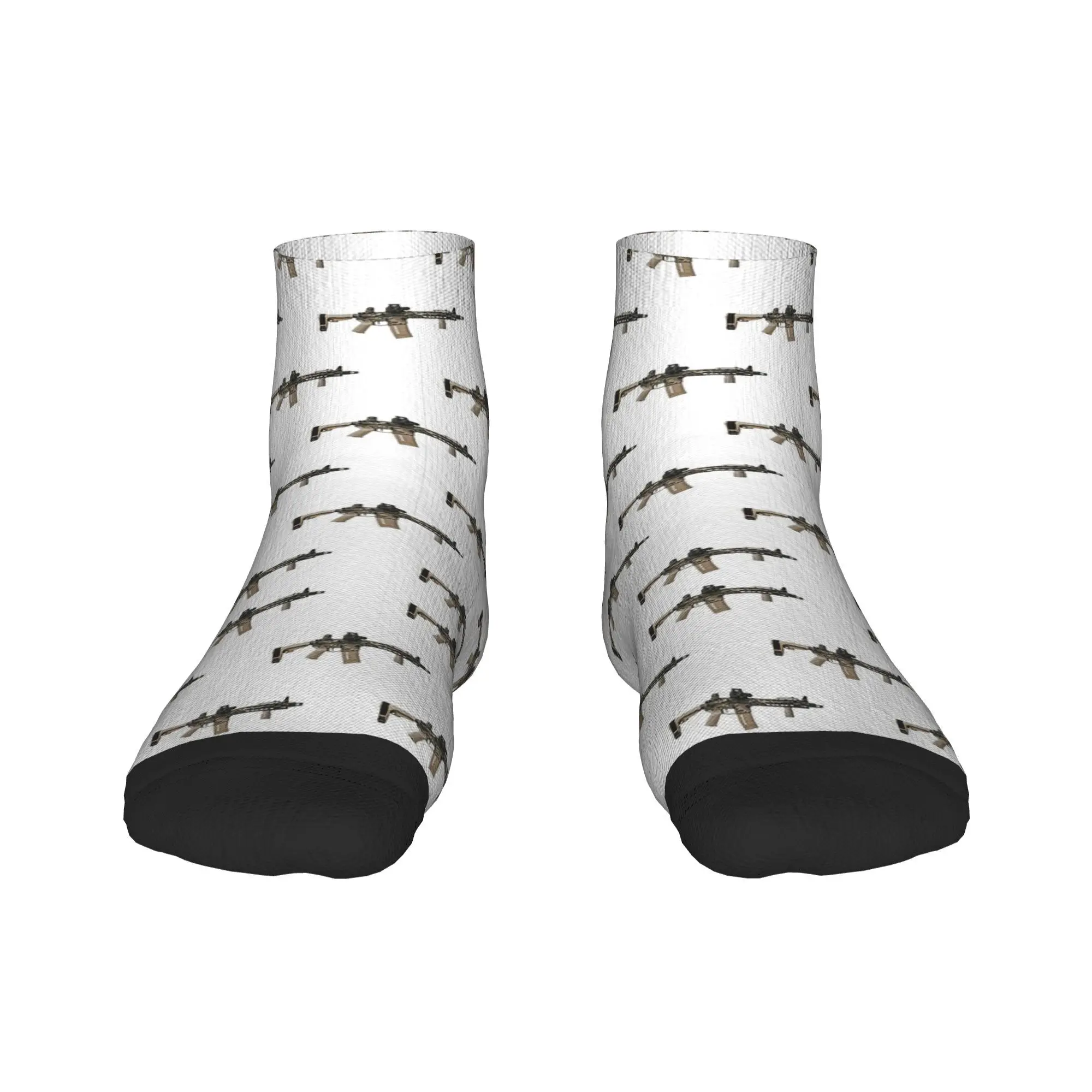 

AR-15 Tan Camo Gun - White Socks Harajuku High Quality Stockings All Season Socks Accessories for Man's Woman's Gifts