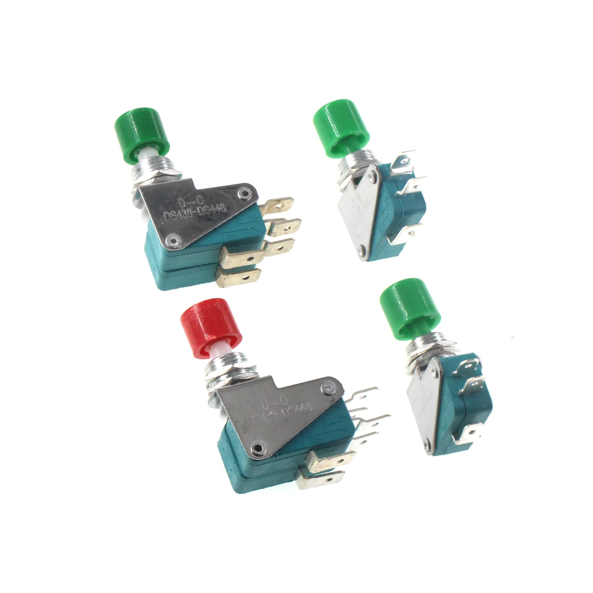 1/2PCS DS-438 DS-448 Momentary Push Button Switch Micro Switch16A 125V/250VRed green Signal PushButton AC Momentary  4.8/6.3MM