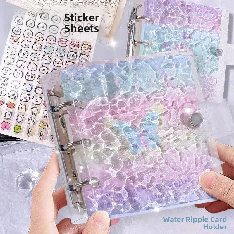  Decorative Sticker Book Girl Children's Cute High Aesthetic Value Guka Notebook Water Ripple Pattern Small Nose Gaa Sticker