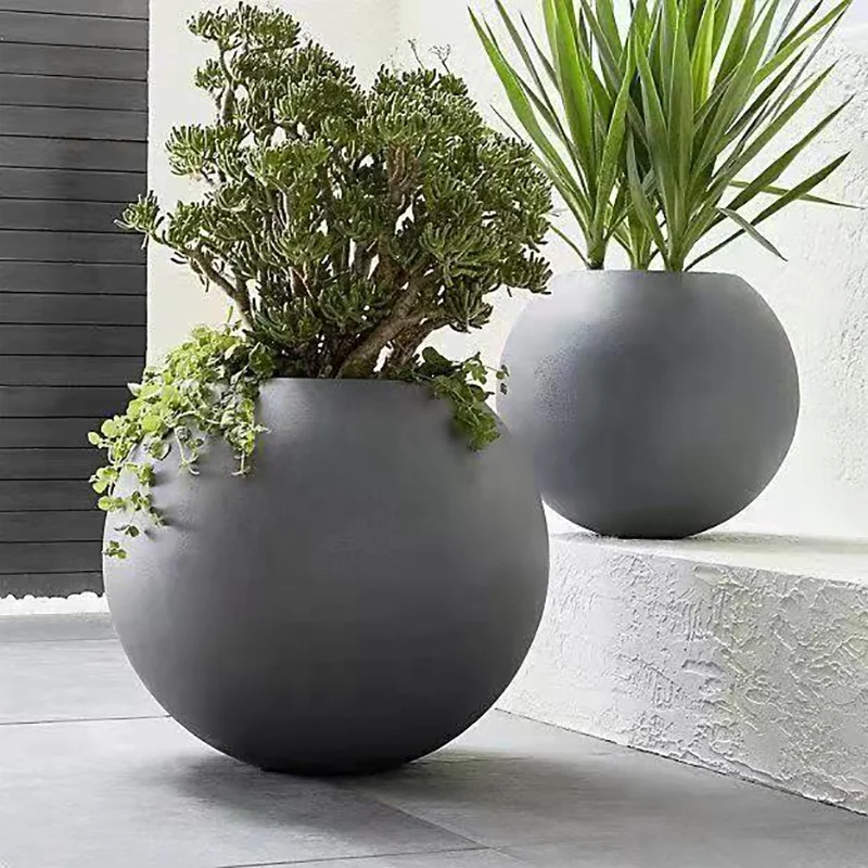 Sphere Flower Pot Planters Outdoor Fiber Clay Pots High Quality Fiberglass Used with Flower/green Plant CLASSIC