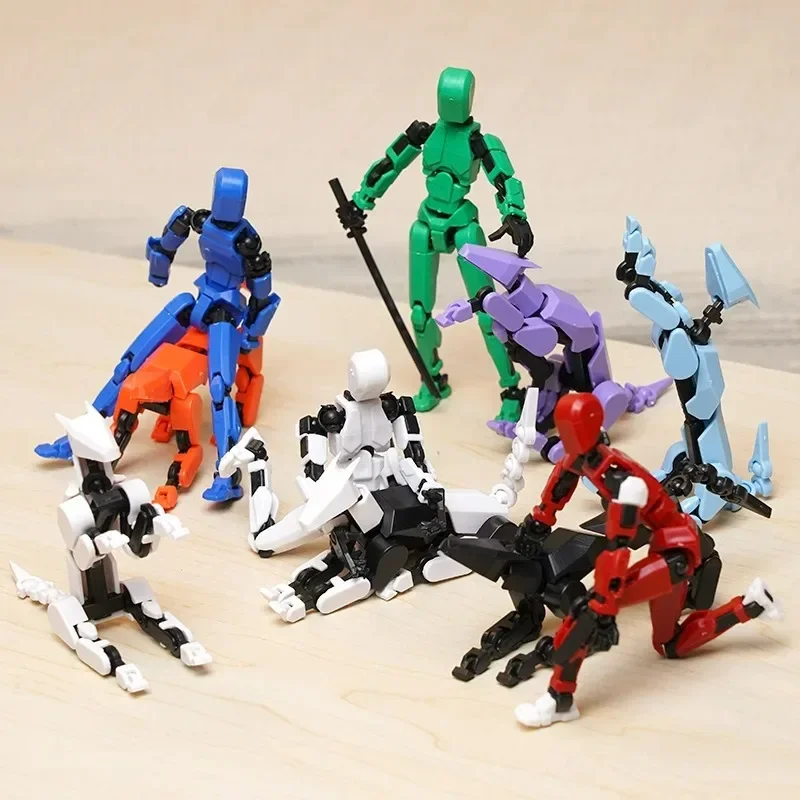 لتقوم بها بنفسك مضيئة T13 متعددة المفاصل المنقولة Shapeshift روبوت ثلاثية الأبعاد مطبوعة عارضة أزياء محظوظ روبوت والكلب عمل أرقام لعب الاطفال الهدايا