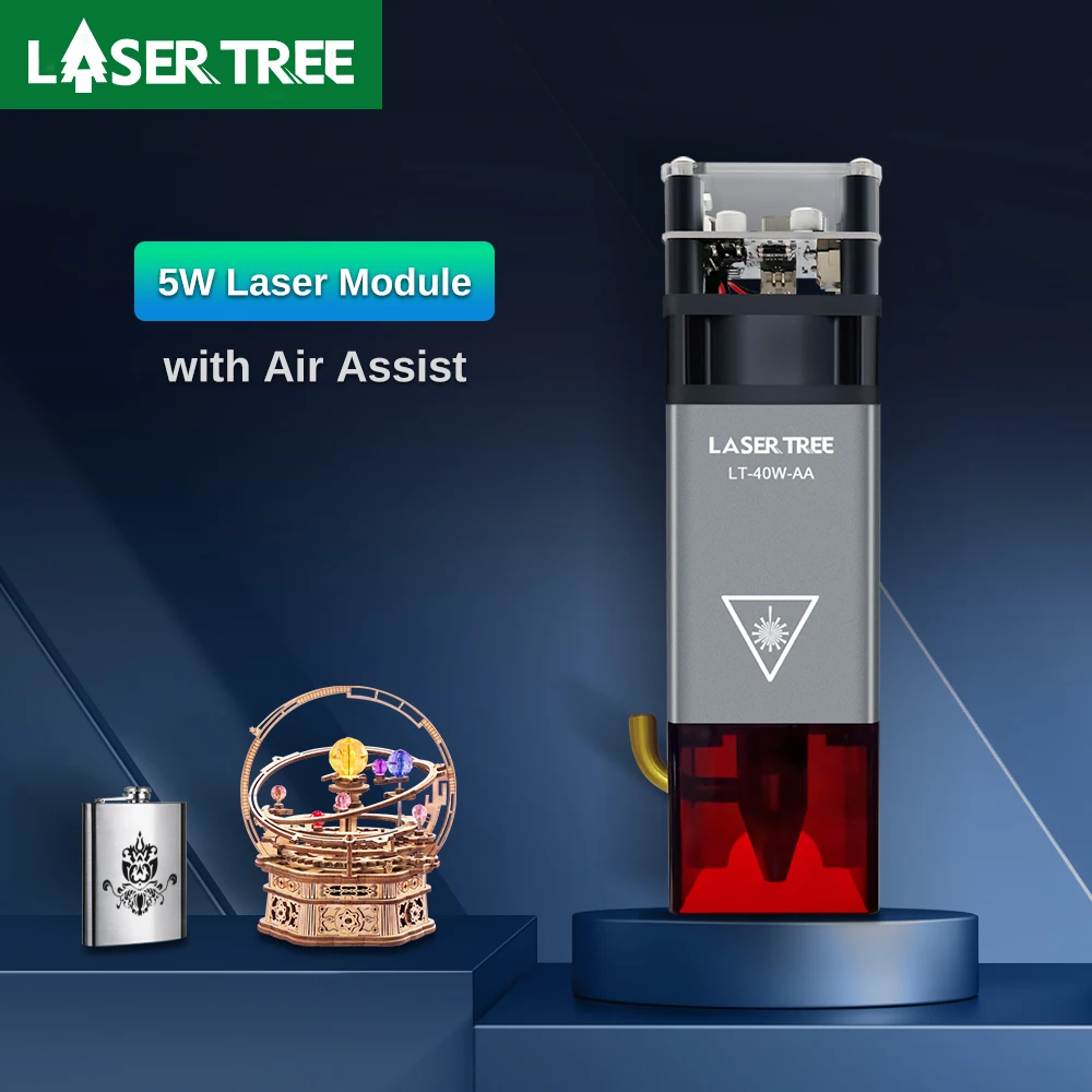 LASER TREE 450nm 40W Laser Engraver Head TTL Blue Light Laser Module for Engraving Cutting Machine DIY Woodworking Tools