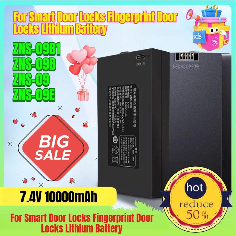 

10000mAh ZNS-09B1/09B/09/09E for Smart Door Locks Fingerprint Door Locks Lithium Battery