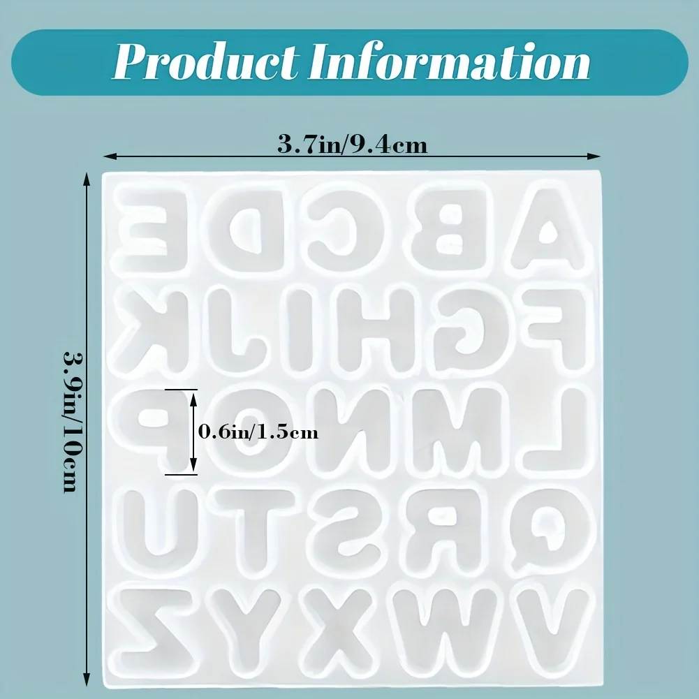 Mini Letter Silicone Resin Molds for DIY Keychain