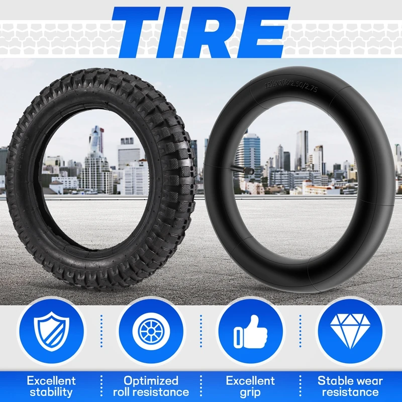 12 1/2X2.75 Tyre+Inner Tube For 49Cc Motorcycle Mini Dirt Bike Tire MX350 MX400 Scooter Tire 12-Inch Wear-Resistant Tire