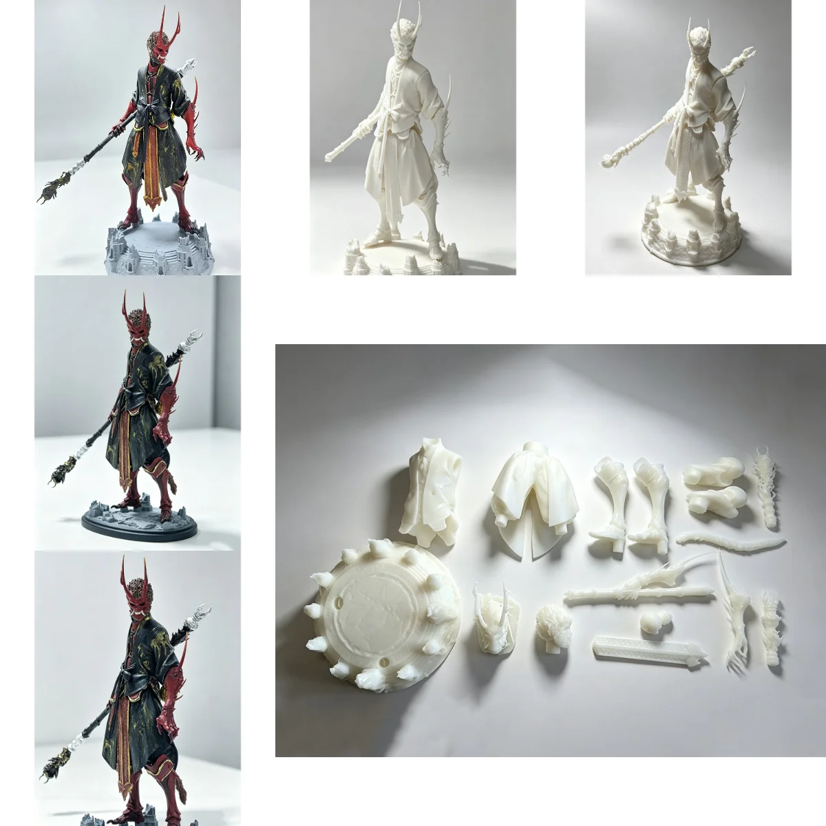 17/21/26cm Sun Wukong Resin Model Blank Sculpture 3D Printed DIY Coloring Self-assembly Figurine Miniature Decoration Craft